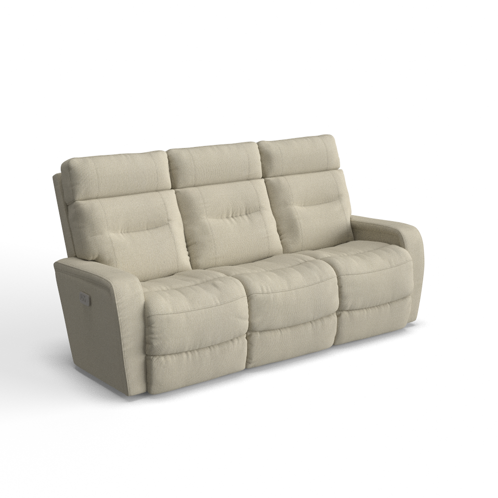 Baron Power Wall Reclining Sofa w/ Headrest & Storage Drawer
